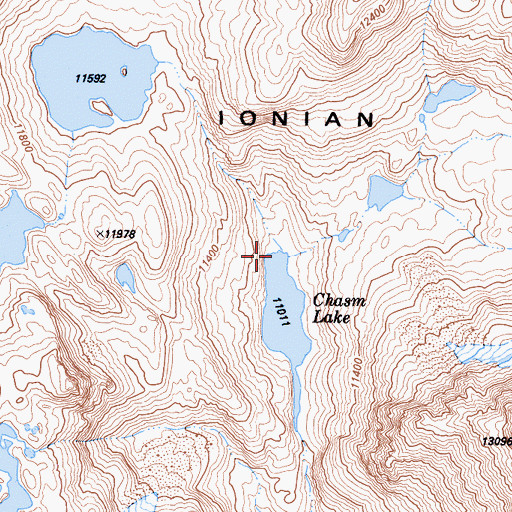 Topographic Map of Ionian Basin, CA