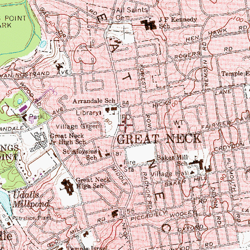 Topographic Map of Old Village Post Office, NY