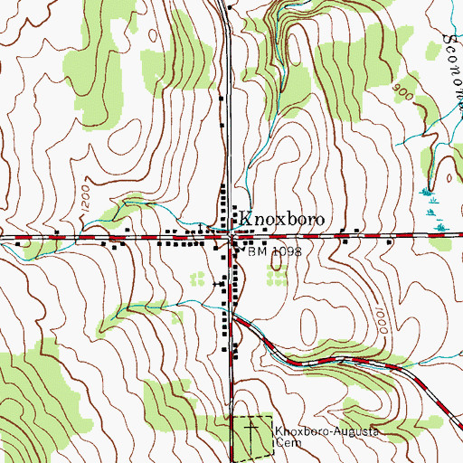 Topographic Map of Knoxboro Post Office, NY