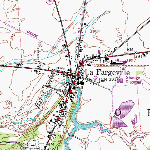 Topographic Map of La Fargeville Post Office, NY