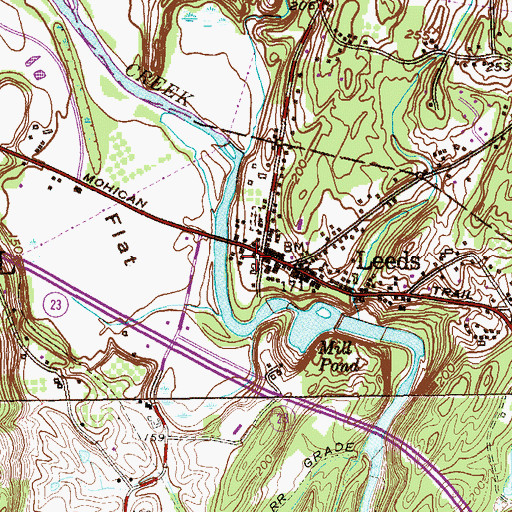 Topographic Map of Leeds Post Office, NY