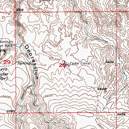 Topographic Map of Cedar Corral, AZ