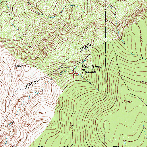 Topographic Map of Bee Tree Tanks, AZ