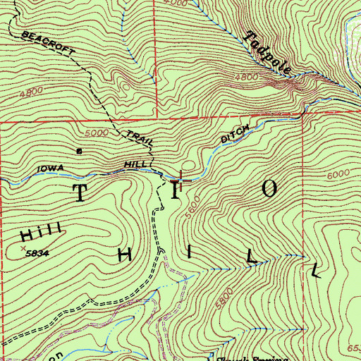 Topographic Map of Iowa Hill Ditch, CA