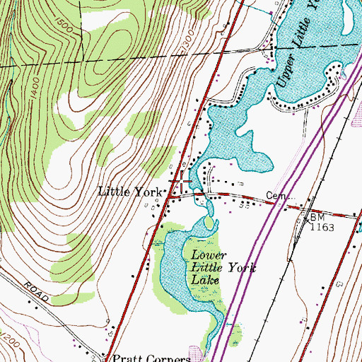 Topographic Map of Little York Post Office, NY