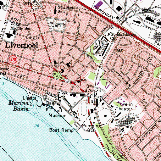 Topographic Map of Liverpool Post Office, NY