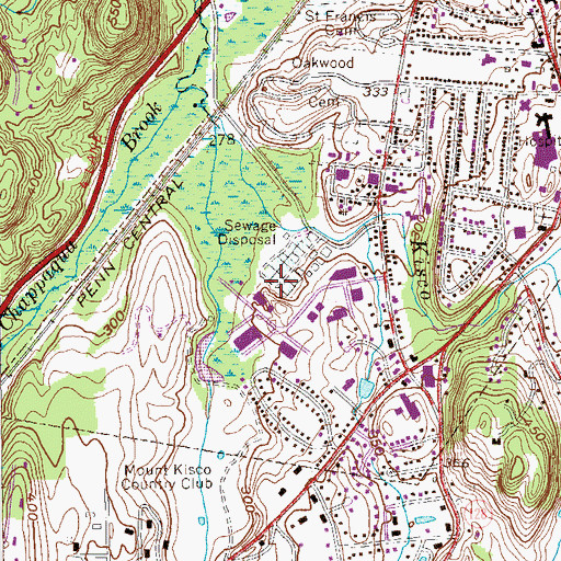 Topographic Map of Mount Kisco Post Office, NY