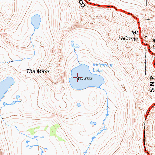 Topographic Map of Iridescent Lake, CA
