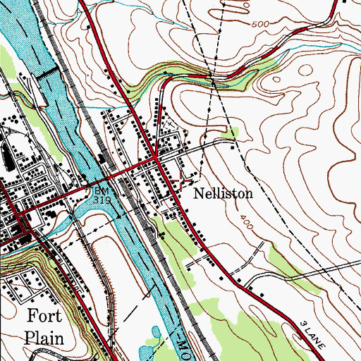 Topographic Map of Nelliston Post Office, NY