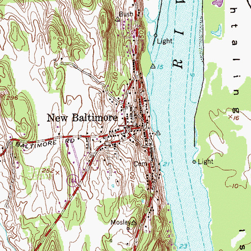 Topographic Map of New Baltimore Post Office, NY