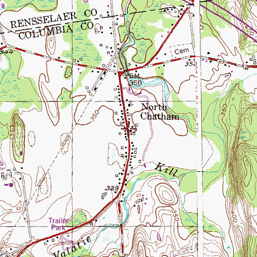 Topographic Map of North Chatham Post Office, NY