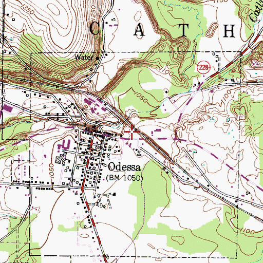 Topographic Map of Odessa Post Office, NY