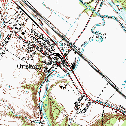 Topographic Map of Oriskany Post Office, NY