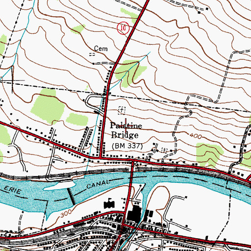 Topographic Map of Palatine Bridge Post Office, NY