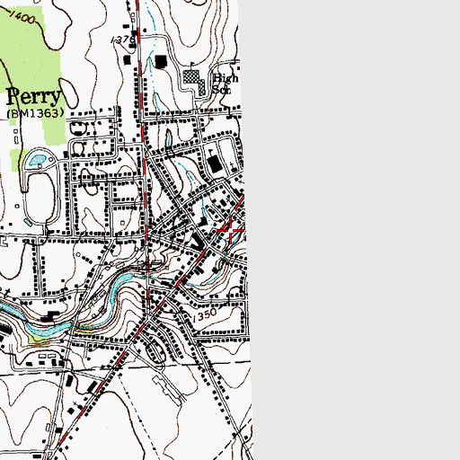 Topographic Map of Perry Post Office, NY