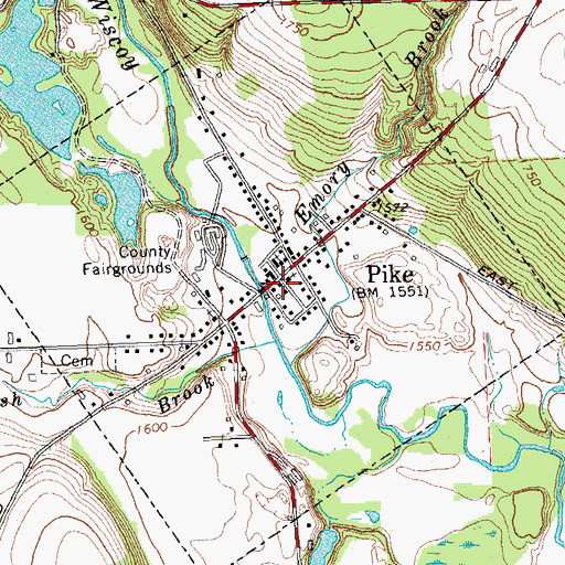 Topographic Map of Pike Post Office, NY