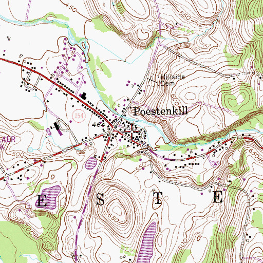 Topographic Map of Poestenkill Post Office, NY