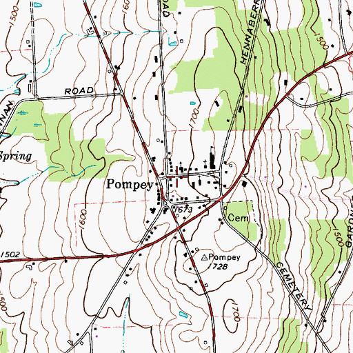 Topographic Map of Pompey Post Office, NY