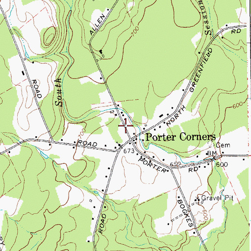 Topographic Map of Porter Corners Post Office, NY