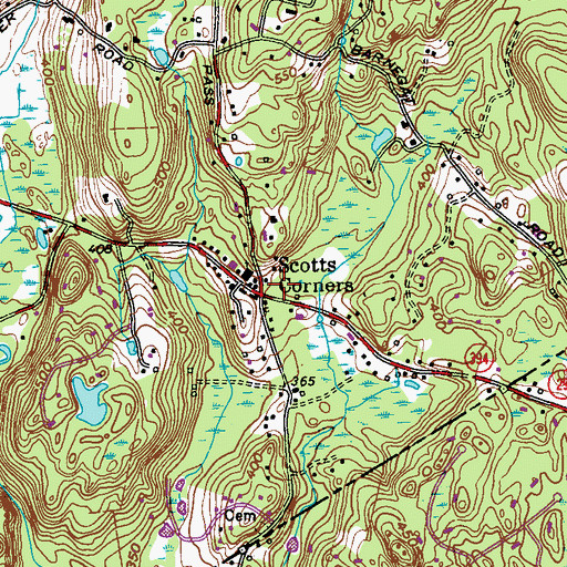 Topographic Map of Pound Ridge Post Office, NY