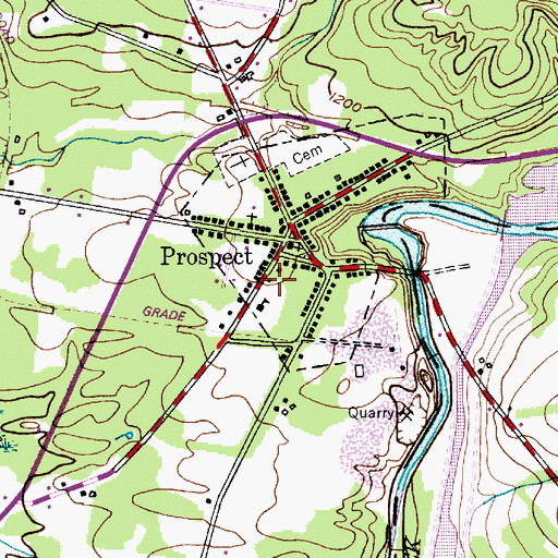 Topographic Map of Prospect Post Office, NY