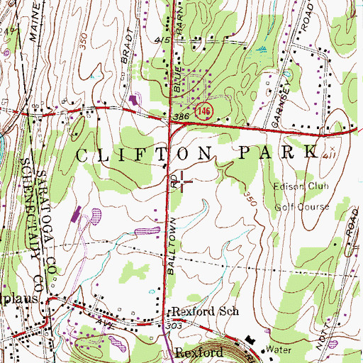 Topographic Map of Rexford Post Office, NY
