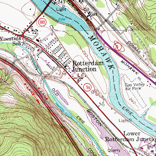 Topographic Map of Rotterdam Junction Post Office, NY