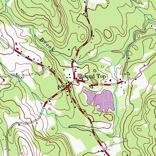 Topographic Map of Round Top Post Office, NY