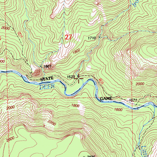 Topographic Map of Iron Creek, CA
