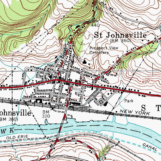 Topographic Map of Saint Johnsville Post Office, NY