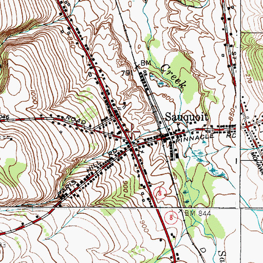 Topographic Map of Sauquoit Post Office, NY