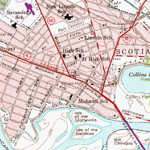 Topographic Map of Scotia Post Office, NY