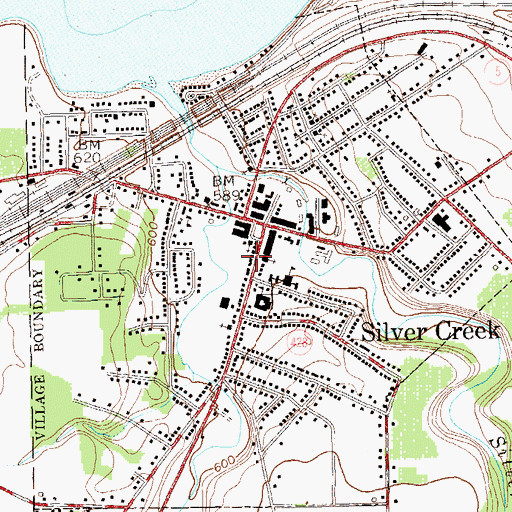 Topographic Map of Silver Creek Post Office, NY