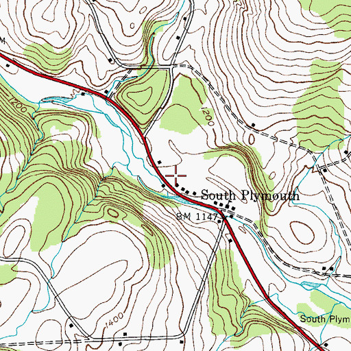 Topographic Map of South Plymouth Post Office, NY