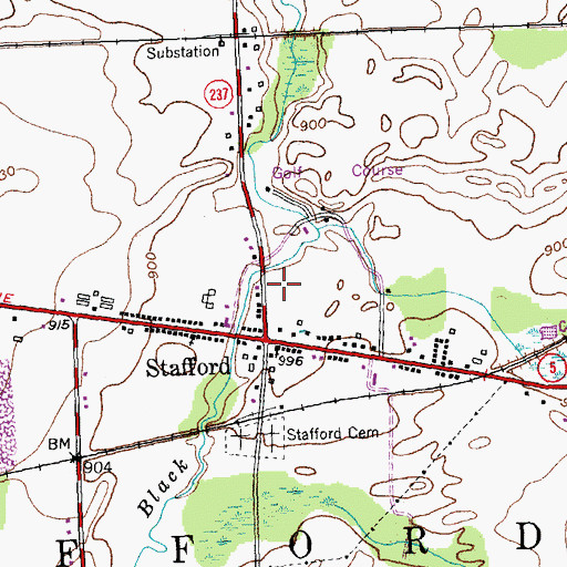 Topographic Map of Stafford Post Office, NY