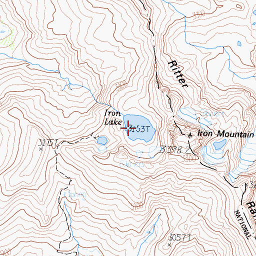 Topographic Map of Iron Lake, CA