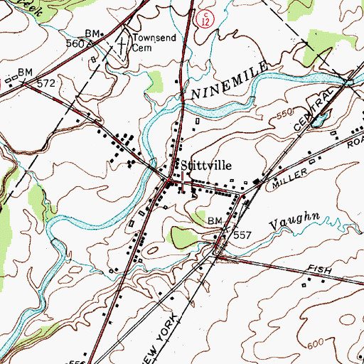 Topographic Map of Stittville Post Office, NY