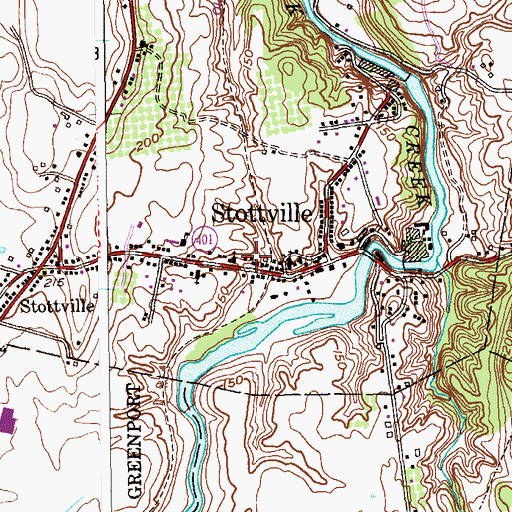 Topographic Map of Stottville Post Office, NY