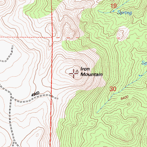 Topographic Map of Iron Mountain, CA