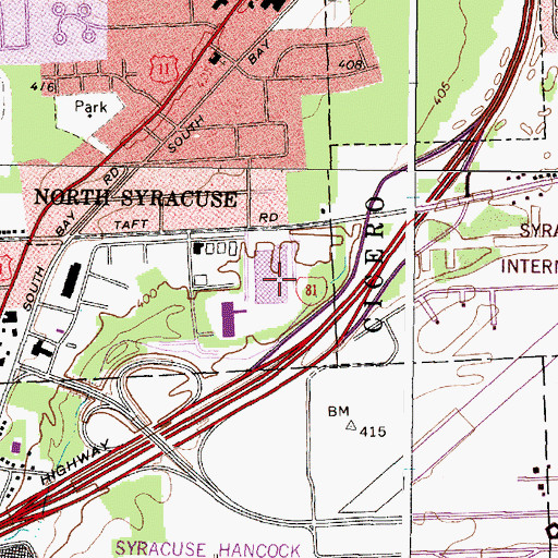 Topographic Map of Syracuse Carrier Post Office, NY