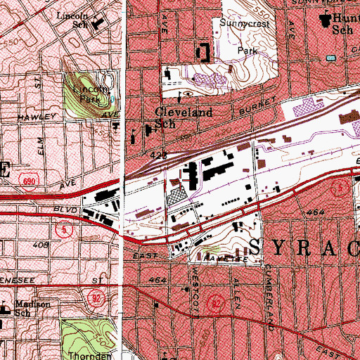 Topographic Map of Teall Post Office, NY