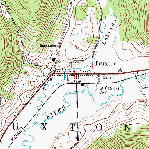 Topographic Map of Truxton Post Office, NY