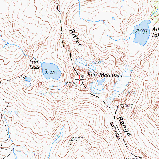 Topographic Map of Iron Mountain, CA