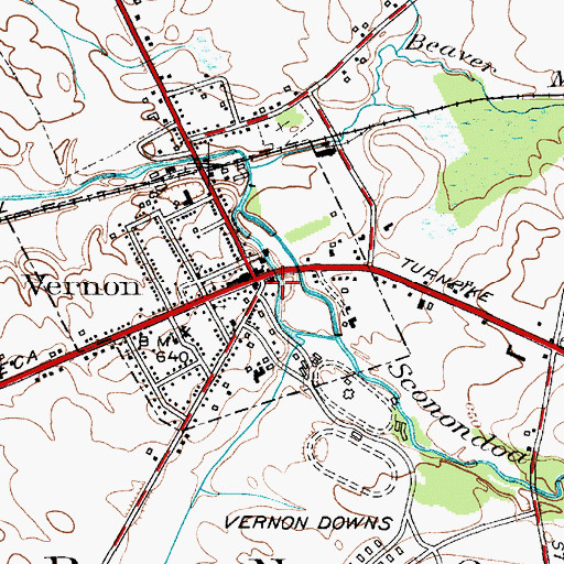 Topographic Map of Vernon Post Office, NY