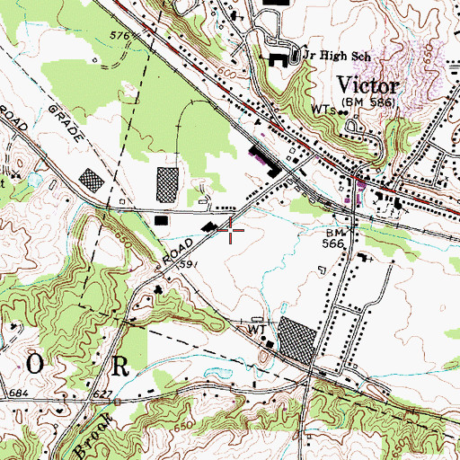 Topographic Map of Victor Post Office, NY