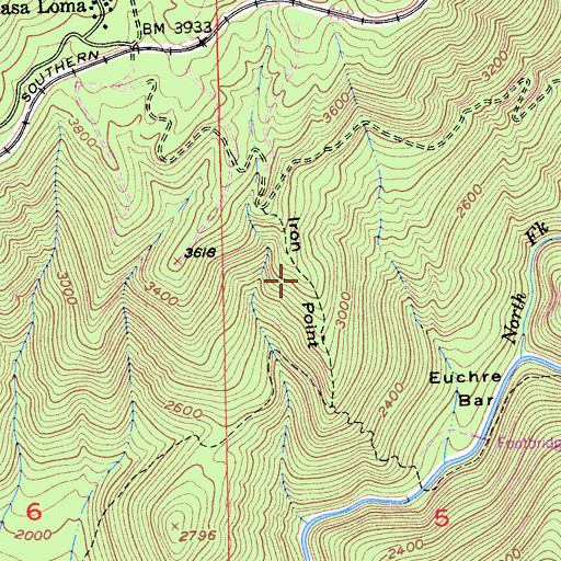 Topographic Map of Iron Point, CA