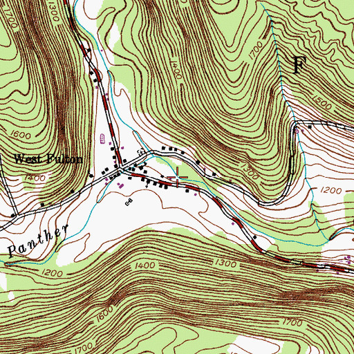 Topographic Map of West Fulton Post Office, NY