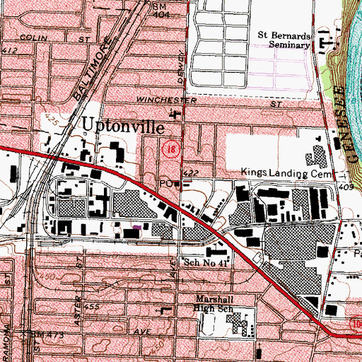 Topographic Map of West Ridge Post Office, NY