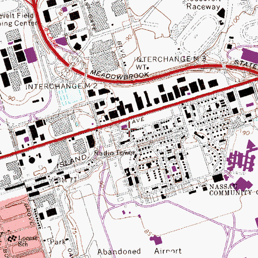 Topographic Map of Western Nassau Post Office, NY