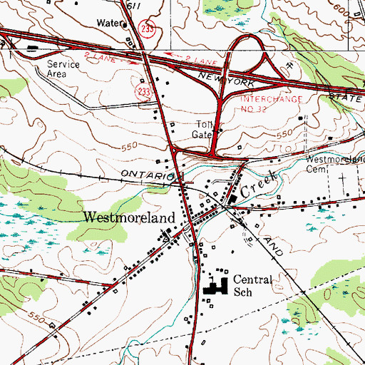 Topographic Map of Westmoreland Post Office, NY